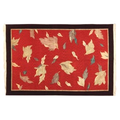 Vintage Via Como, 'Falling Leaves Red- Fine' Rug
