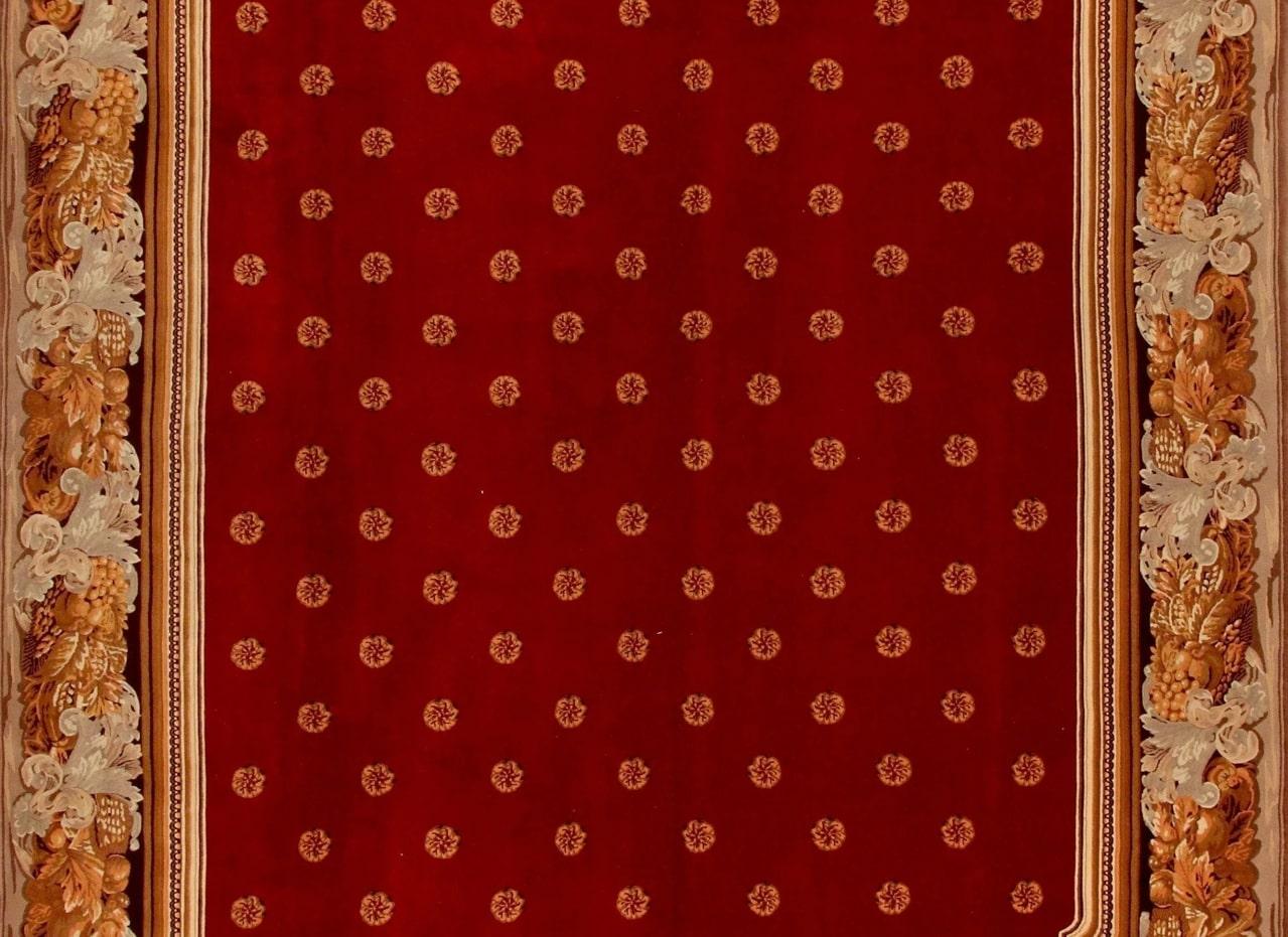 Baroque VIA COMO 'Ferutage Rosso' Hand Knotted Fine Wool Rug 9x12 ft RARE One of a Kind For Sale
