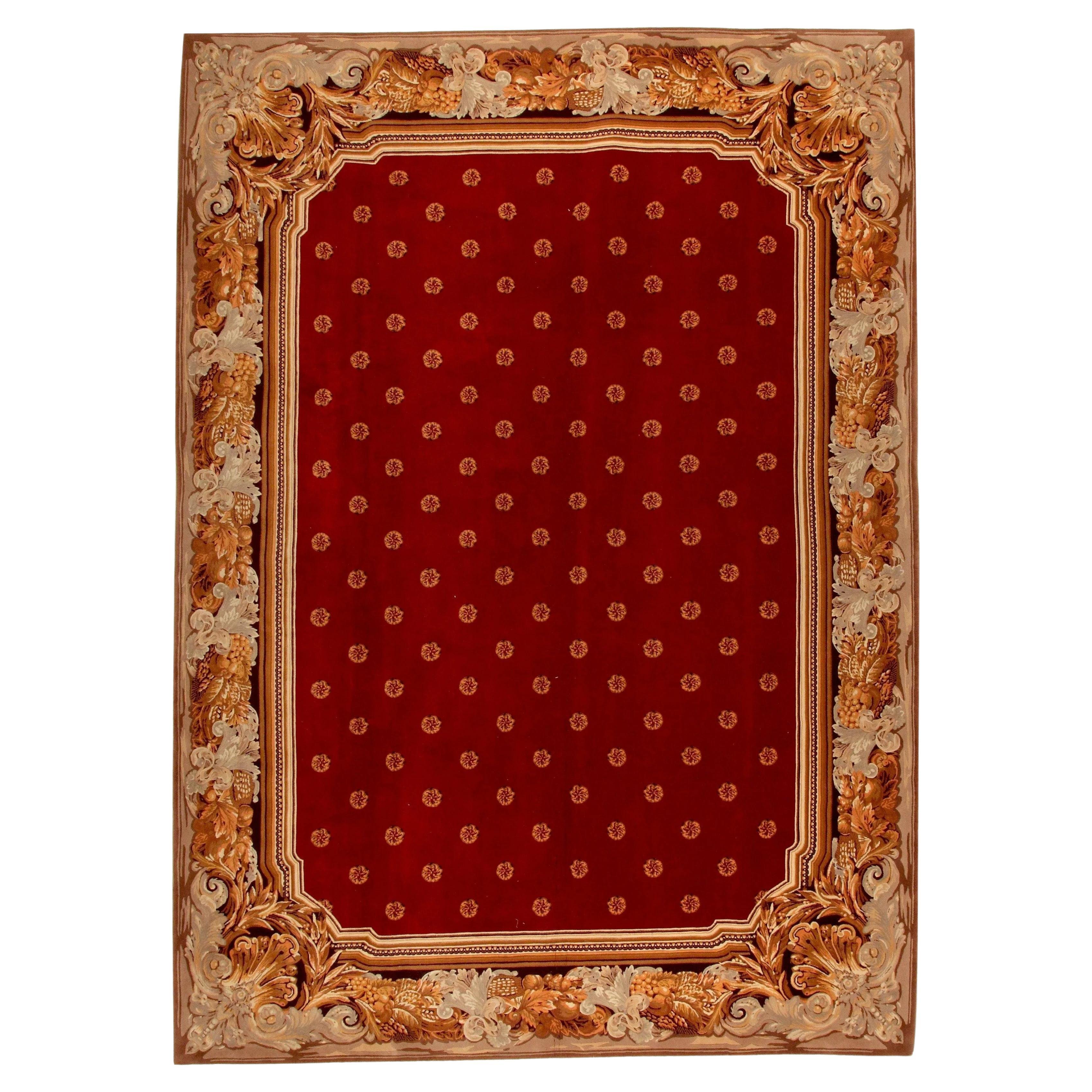 VIA COMO 'Ferutage Rosso' Hand Knotted Fine Wool Rug 9x12 ft RARE One of a Kind For Sale