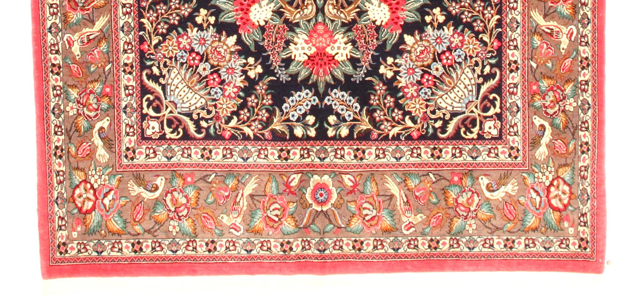 Via Como, Fine Qum Ghom Rug circa 1940 Iran Persian Carpet In Excellent Condition For Sale In Long Island, NY