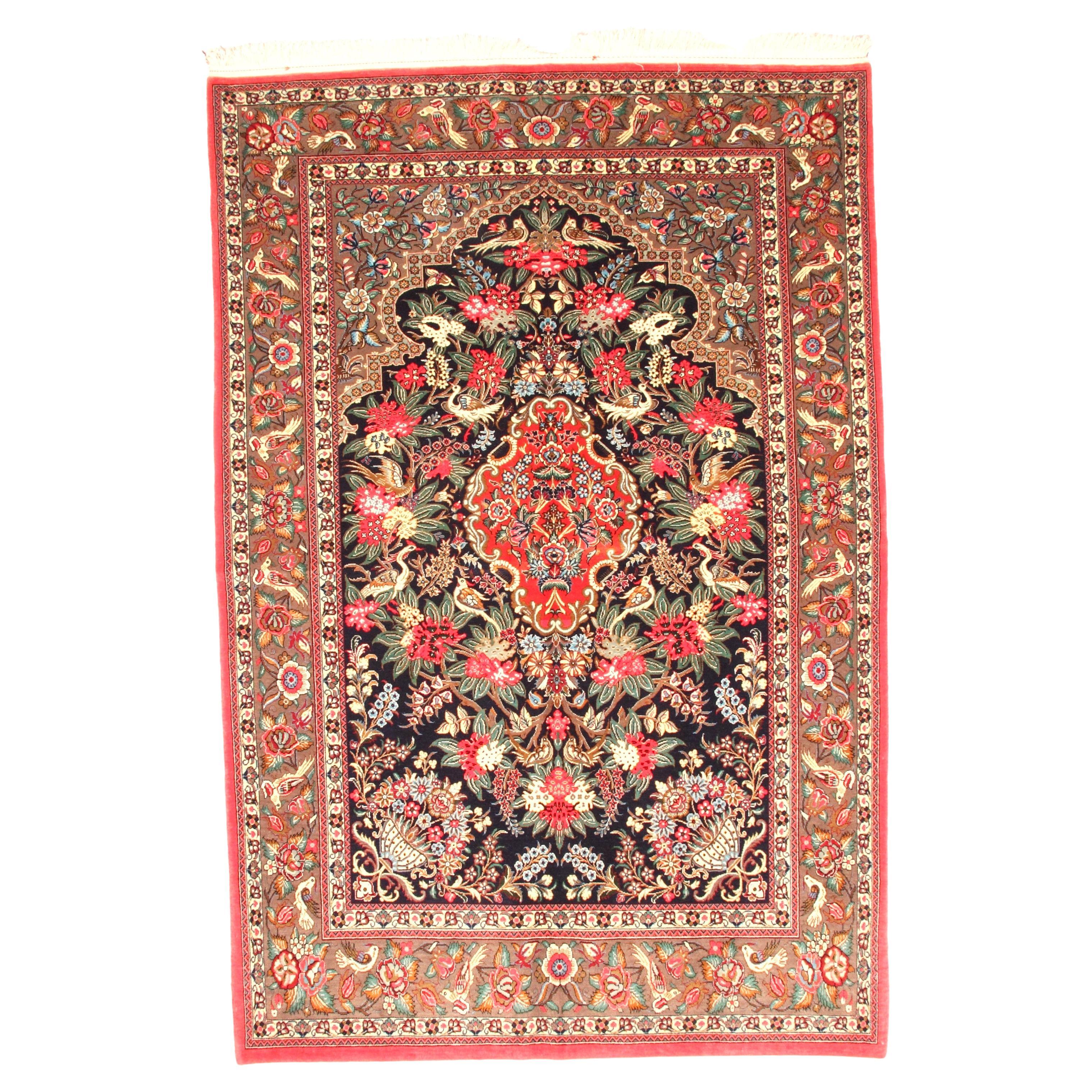 Via Como, Feiner Qum Ghom Teppich circa 1940 Iran Persischer Teppich im Angebot