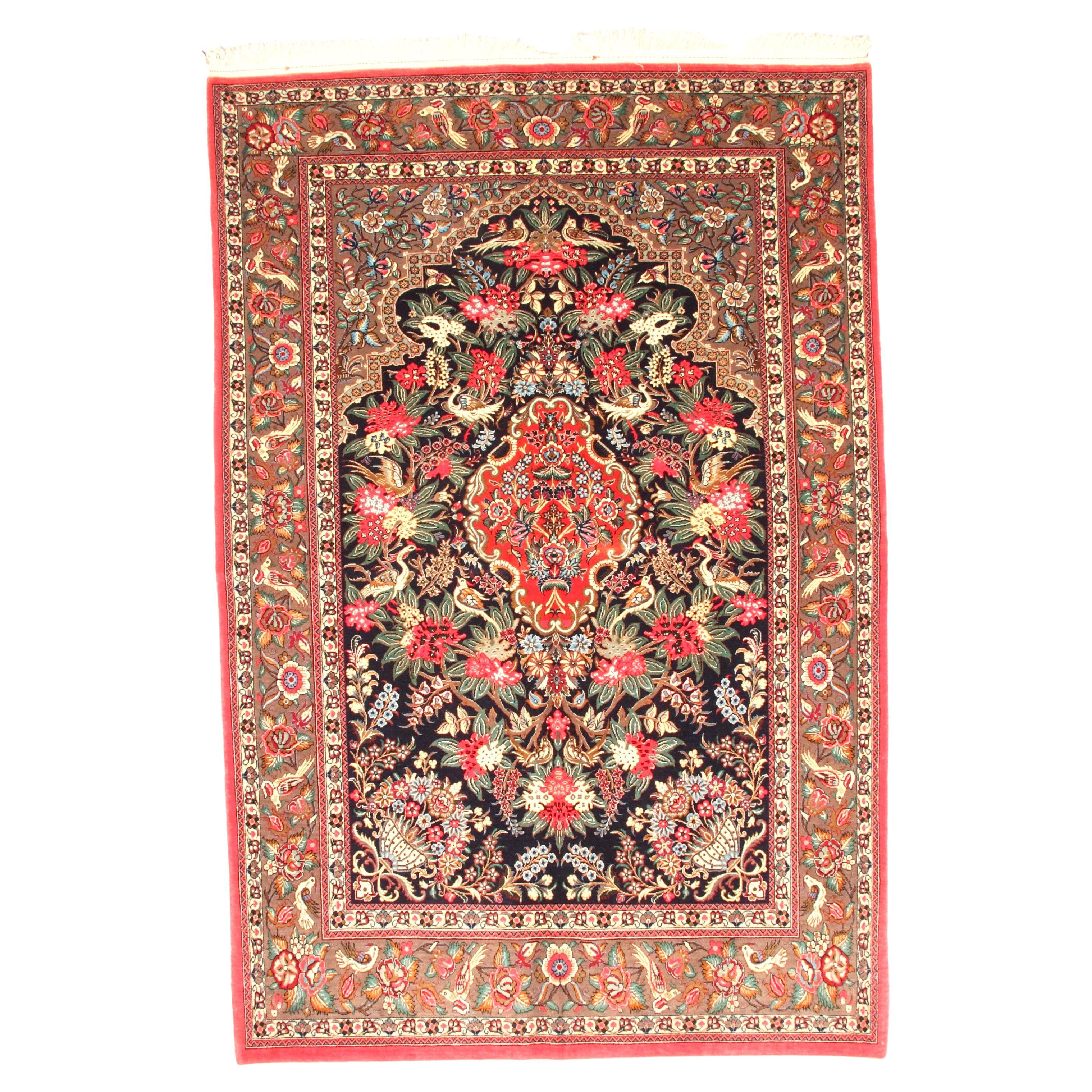 Via Como, Fine Qum Ghom Rug circa 1940 Iran Persian Carpet For Sale