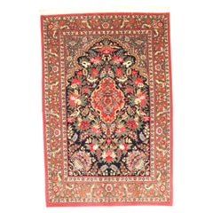 Vintage Via Como, Fine Qum Ghom Rug circa 1940 Iran Persian Carpet