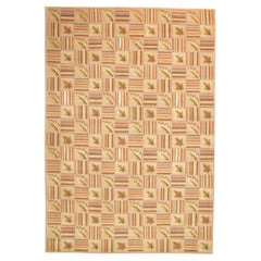 VIA COMO Foglie Teppich 6x9 ft Handgeknüpfter Teppich aus Wolle und Seide, Unikat, SELTEN 2000