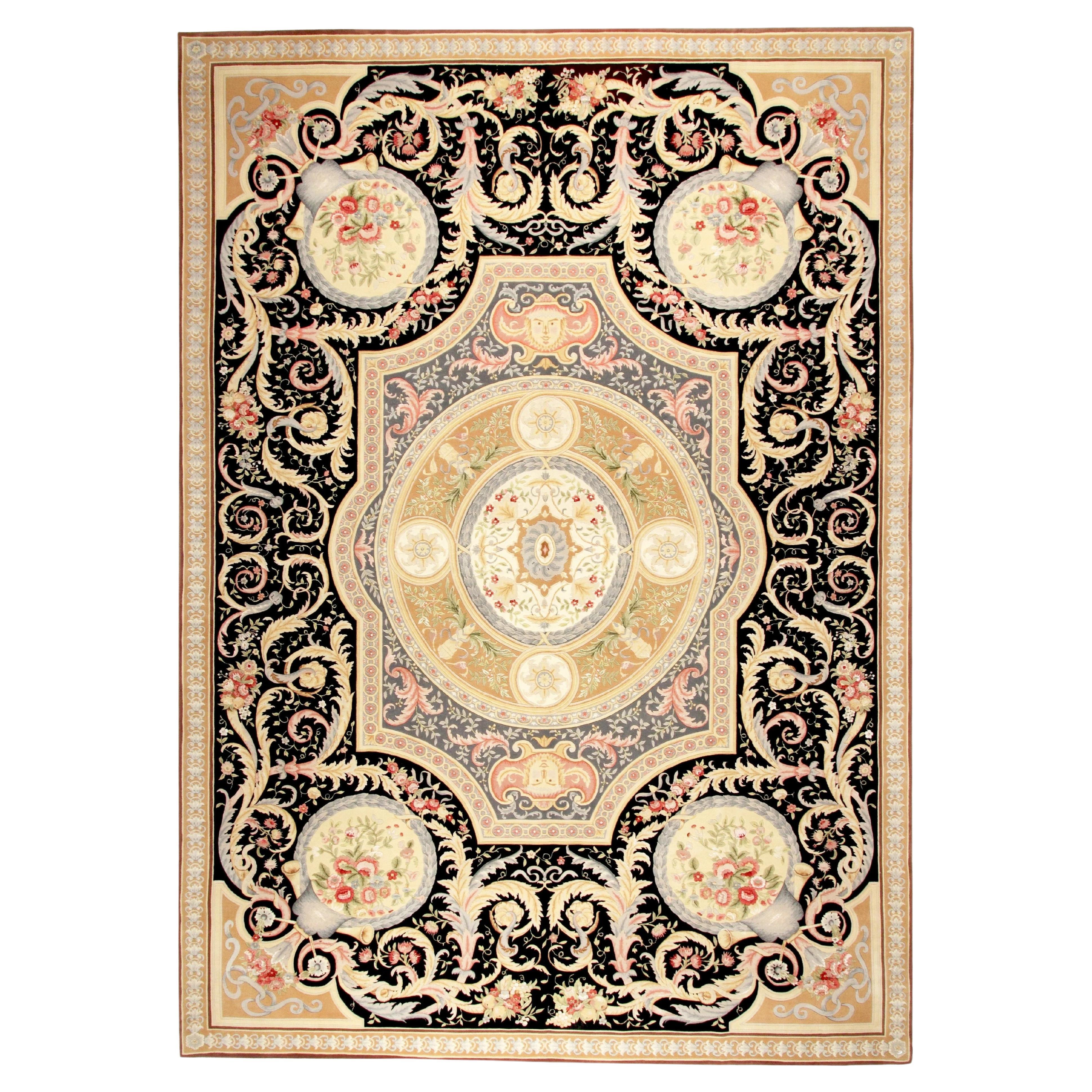 Tapis VIA COMO Grandioso noué à la main en laine et soie, unique en son genre 10x14 