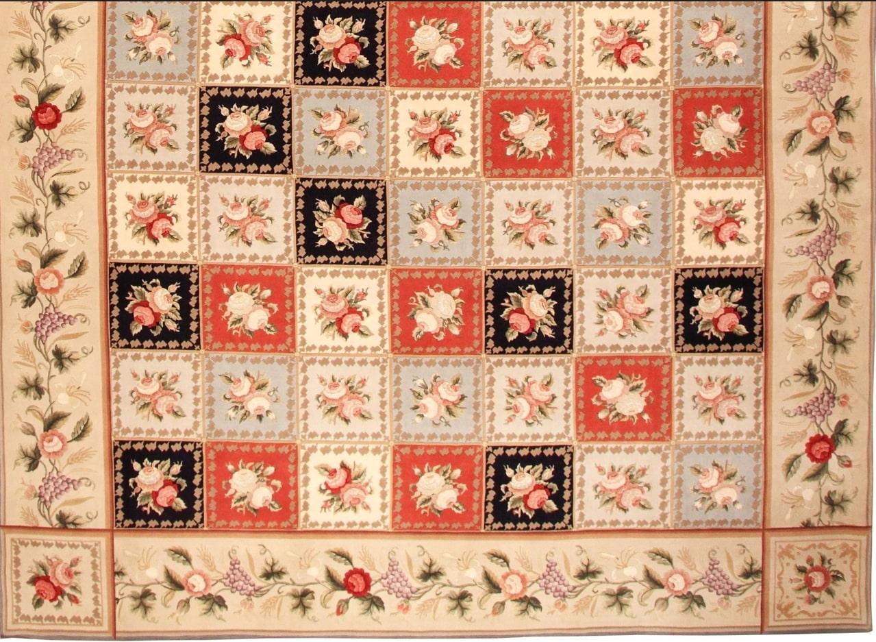 Chinese VIA COMO 'Le Rose Colorais' Hand Knotted Rug 10x14 ft One of a Kind Carpet RARE For Sale