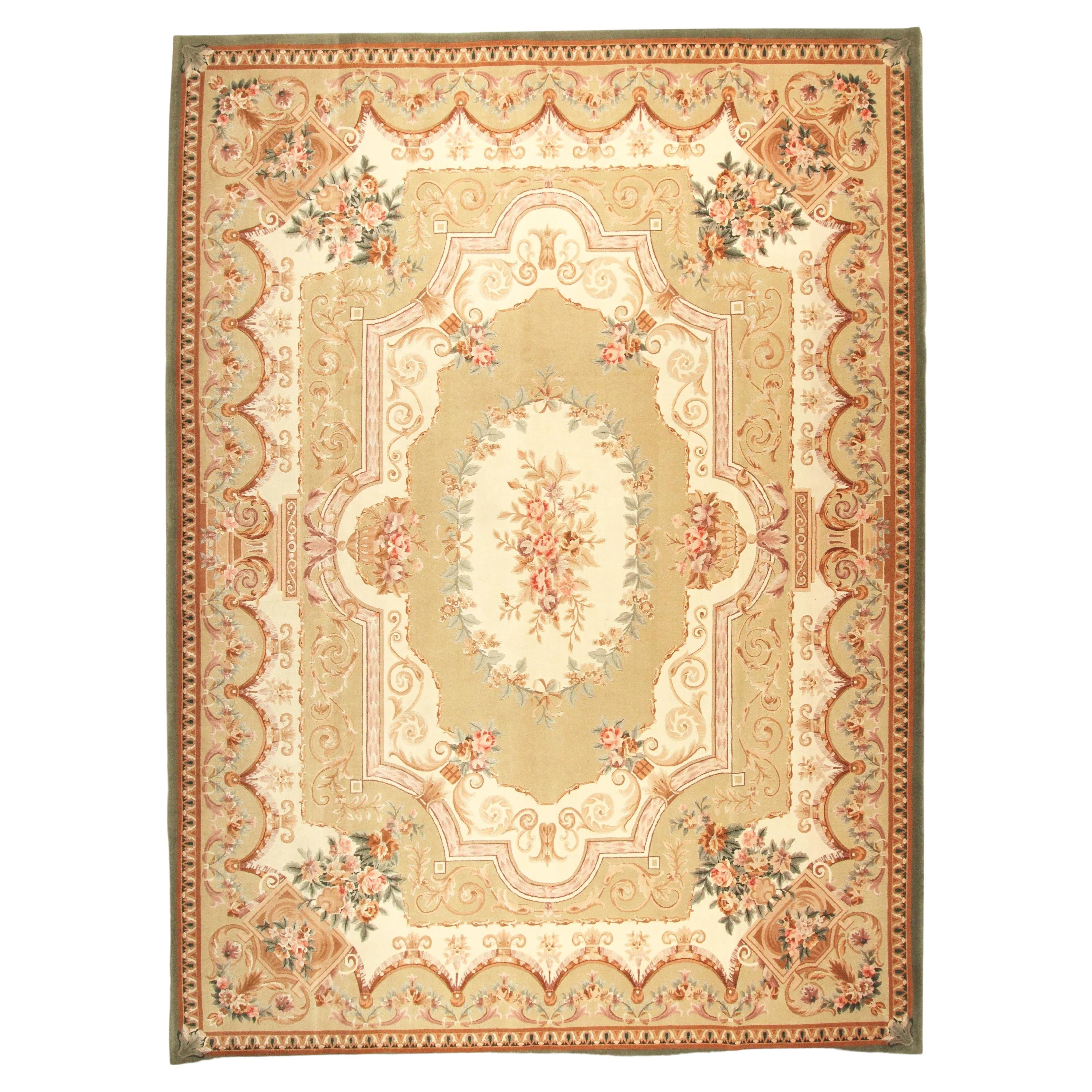 VIA COMO 'Ligure'Hand Knotted Carpet Rug Wool & Silk 10x13 ft One of a Kind RARE