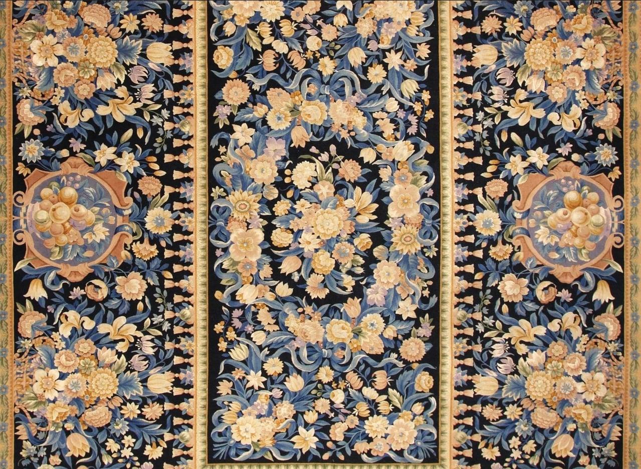 VIA COMO 'Mille Foliage 2' Teppich Feiner handgeknüpfter Teppich RARE Wolle Seide 10x14 OAK (Französische Provence) im Angebot