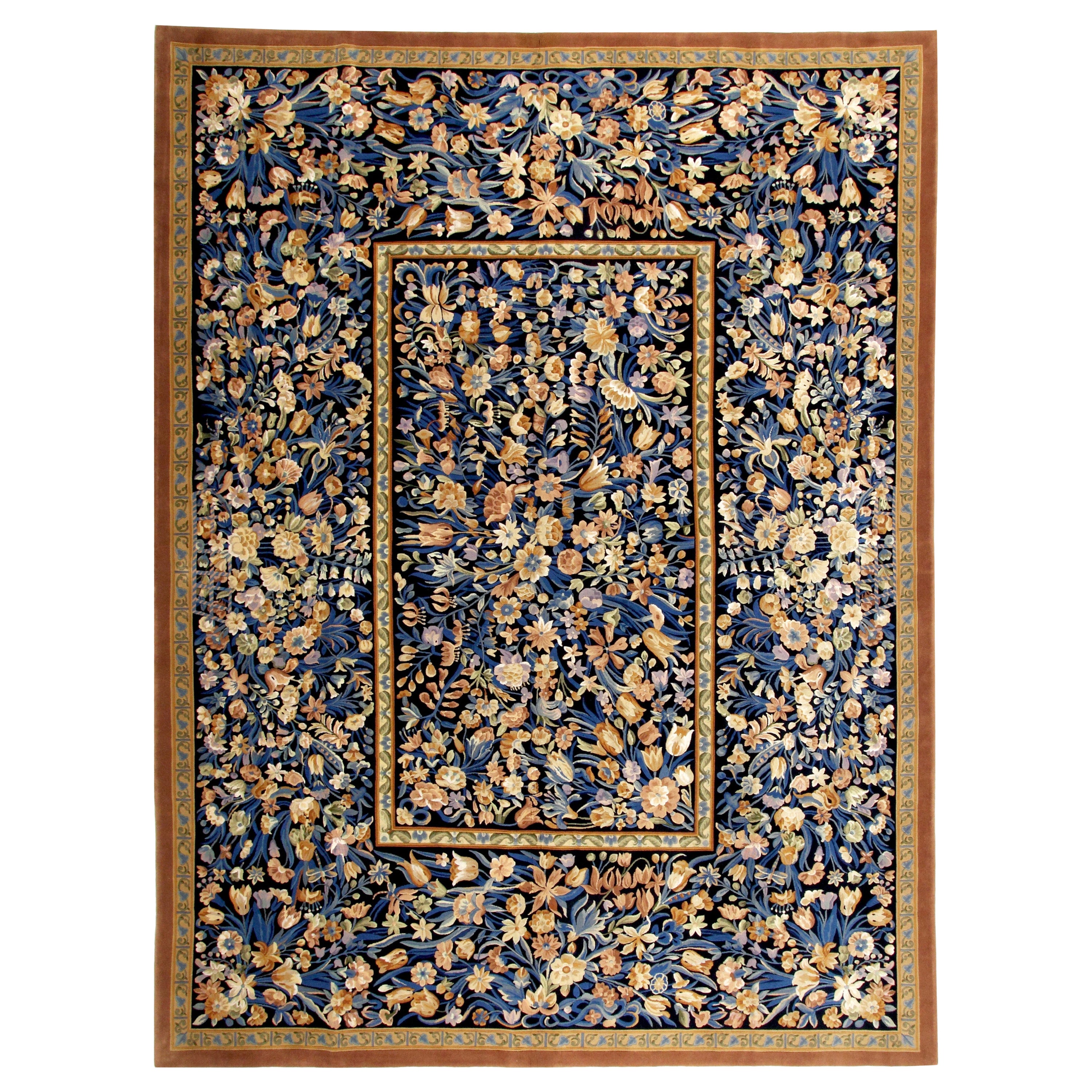 Tapis en laine et soie noué à la main Via Como Mille Foliage II, Taille 10' x 14'