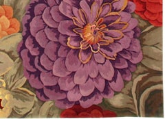 Via Como 'Peonies' Runner Rug 4' x 10' Ft Carpet Rare One of a Kind Flowers