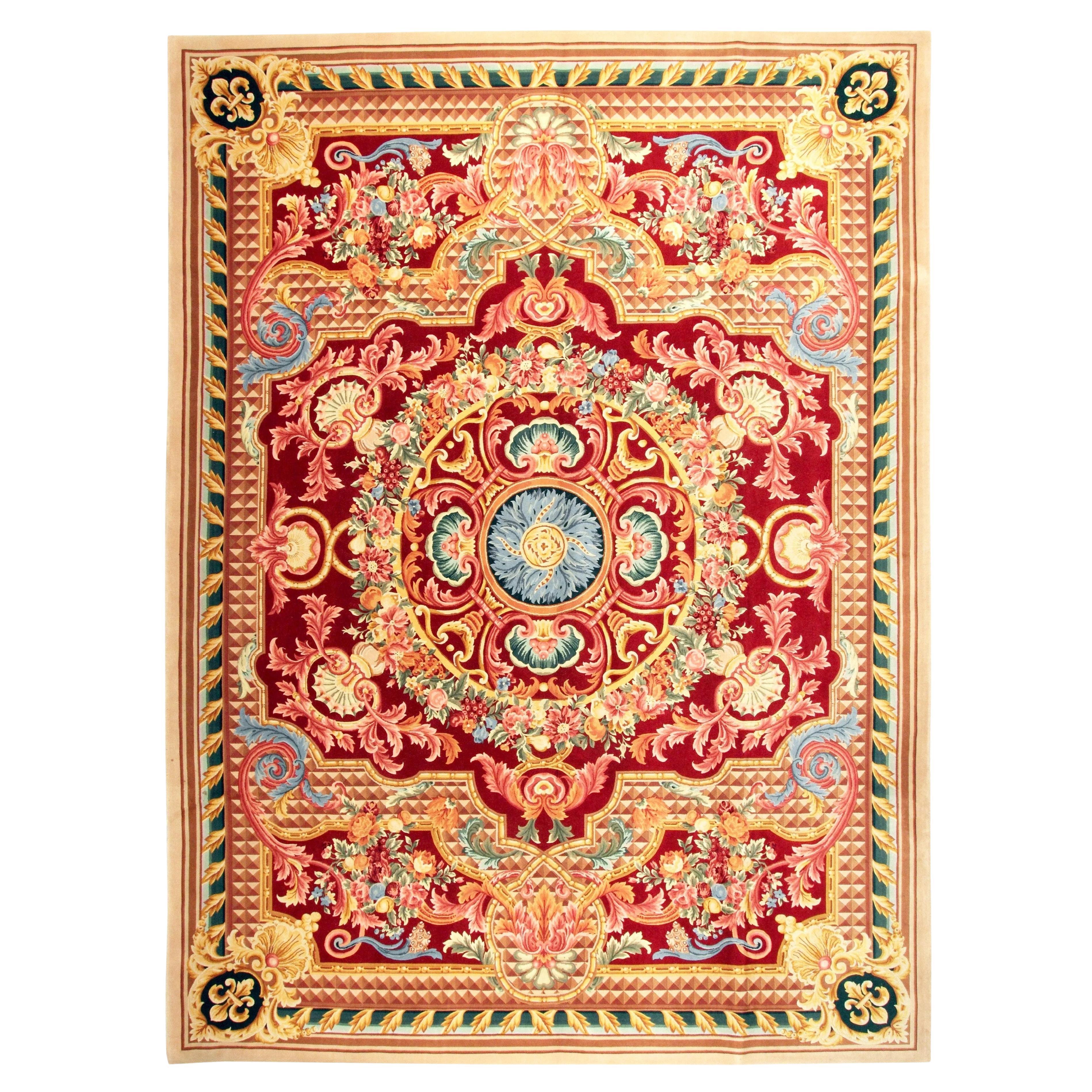 VIA COMO  'Royal Palace Red' 10x13 Rug Hand Knotted Carpet Wool and Silk RARE For Sale