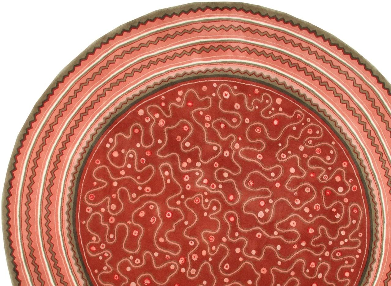 Chinois VIA COMO 'Sgrizzoli Art Deco' Tapis en laine et soie noué à la main 8'x8' ft RARE en vente