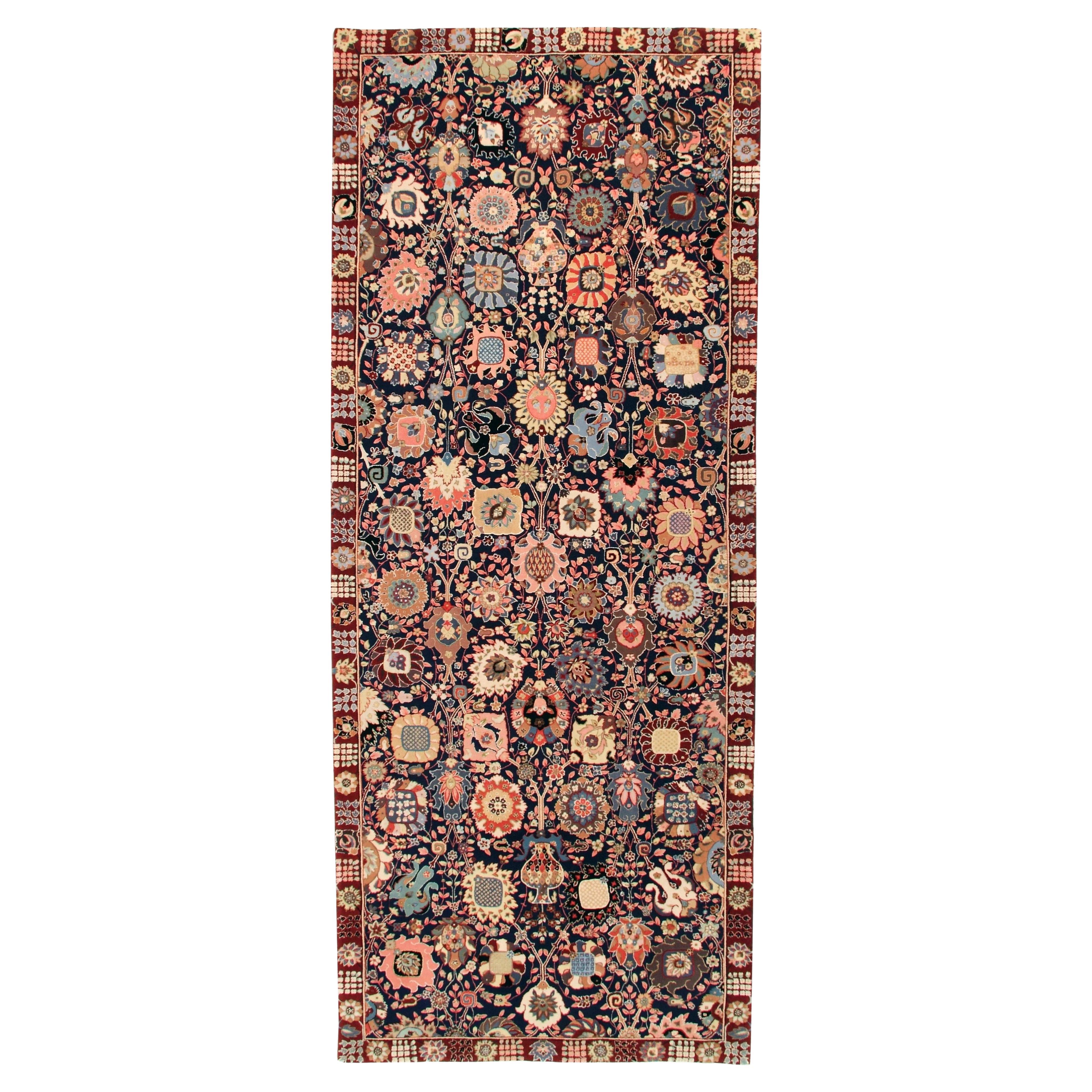 Via Como 'Tribale' Runner Rug 4' x 10' Ft Carpet Rare One of a Kind  Wool Silk