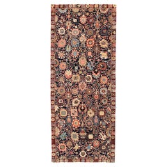 Tapis de course « Tribale » Via Como, 4' x 10' Ft, rare et unique en son genre  Laine Soie