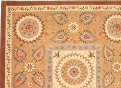 VIA COMO - ' Suzanni Two Flowers' Rug Carpet Vintage Wool Silk 6'7" x 9'10" RARE