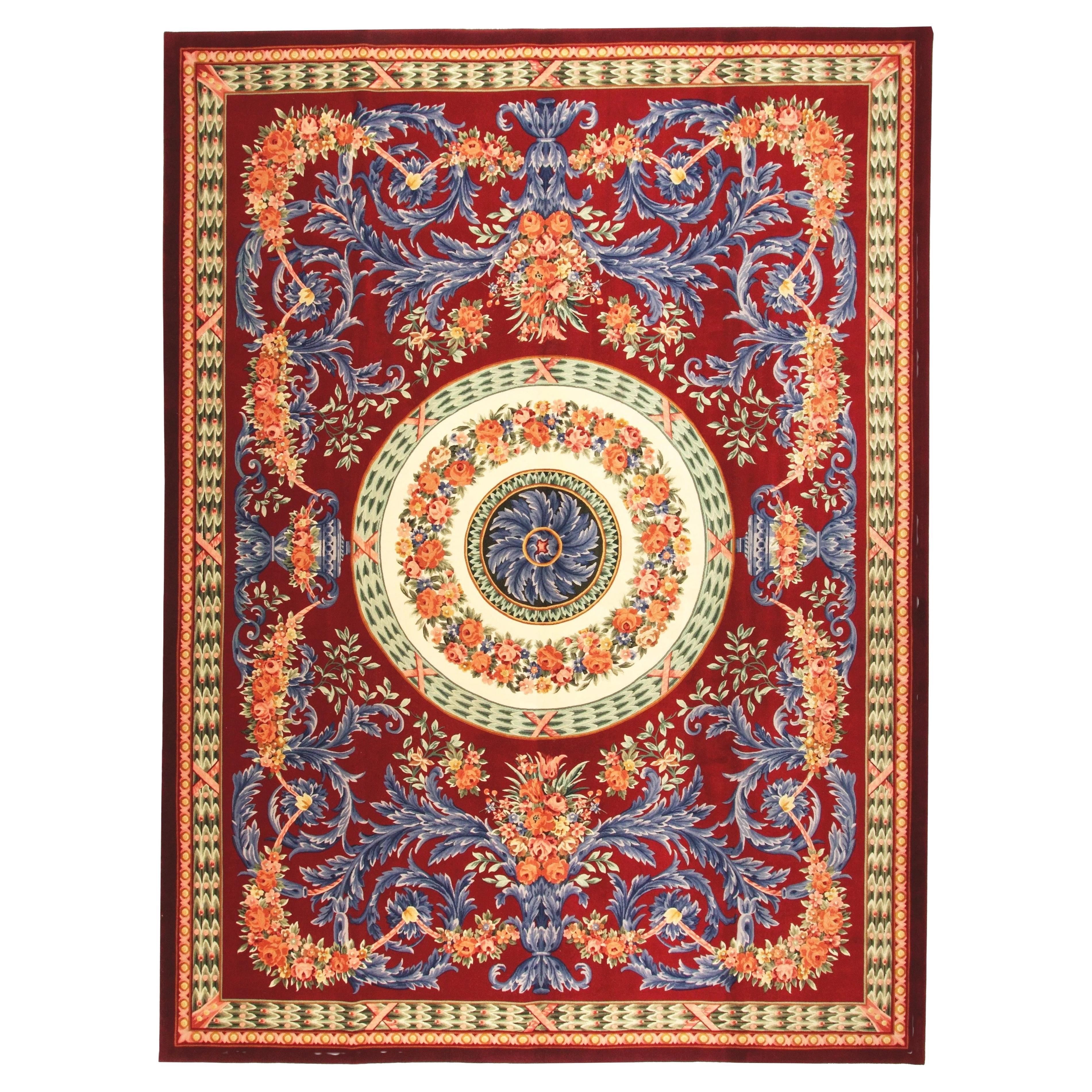 VIA COMO 'Venetian Rosso' Hand Knotted Wool & Silk Rug Carpet RARE 10x13 Baroque