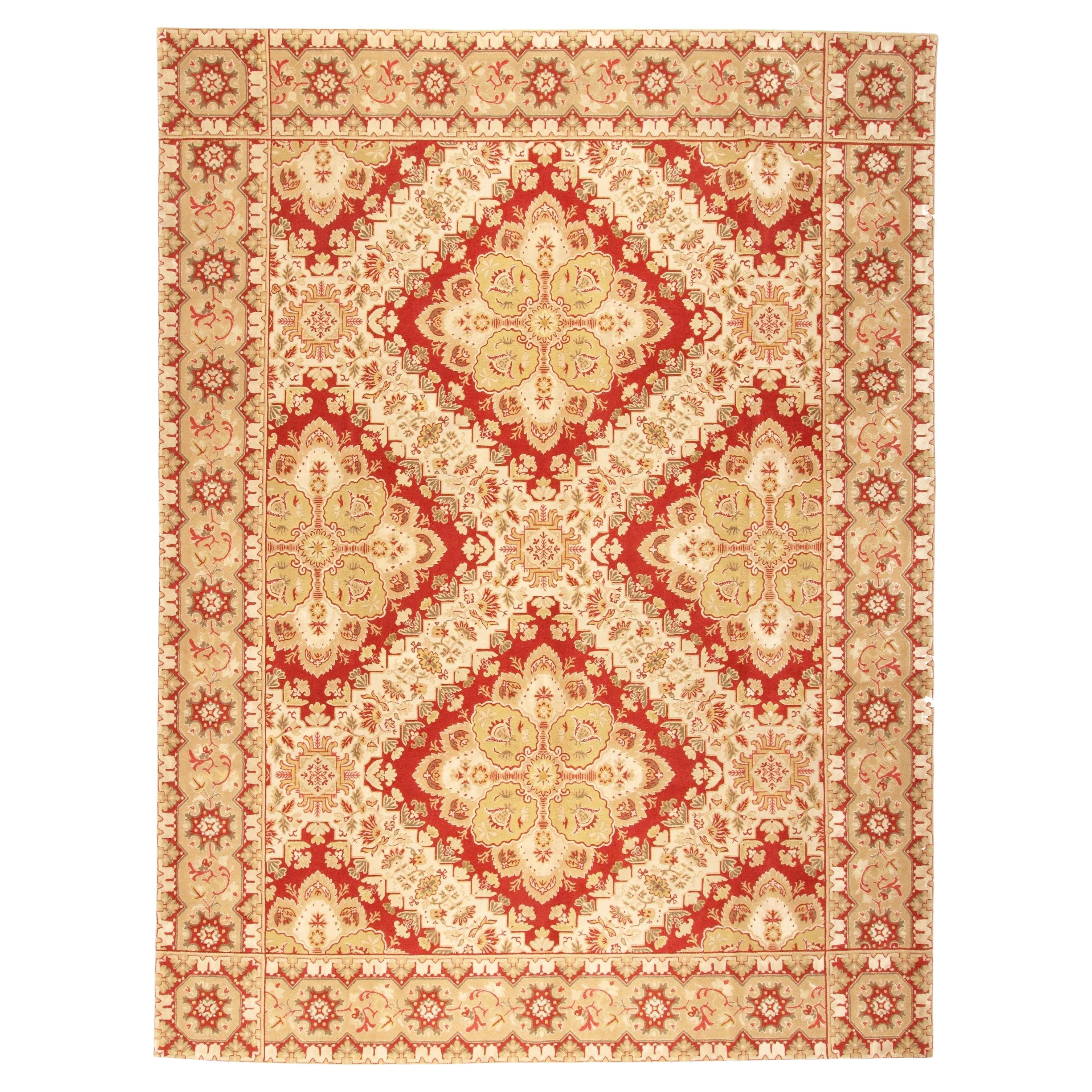 VIA COMO 'Venier' Wool & Silk Hand Knotted Rug 9x12 ft One of a Kind RARE Carpet For Sale