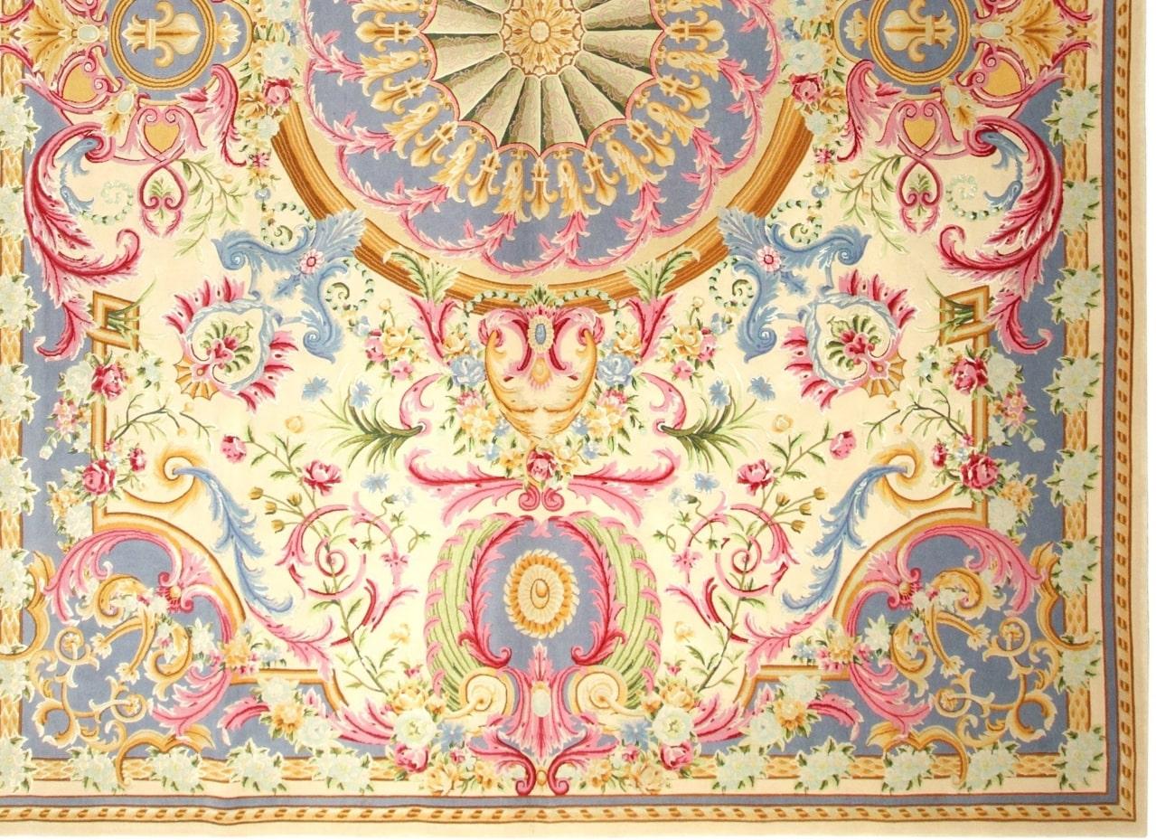 VIA COMO 'Versailles Due' Handgeknüpfter Teppich aus Wolle und Seide 10x13 ft SELTEN (Chinesisch) im Angebot