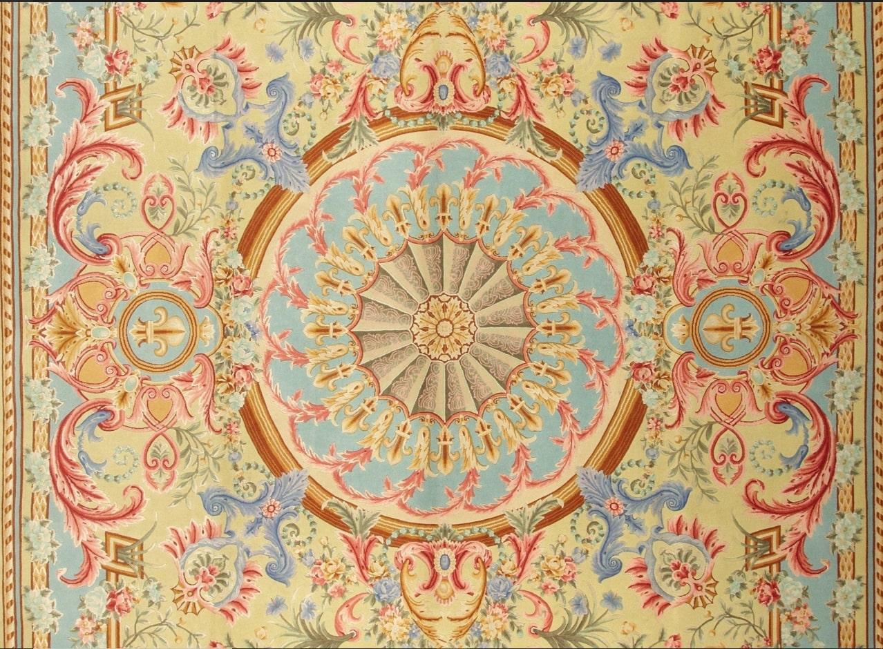 VIA COMO 'Versailles Tre' Einzigartiger seltener Teppich aus Wolle und Seide 8x10, VIA COMO  (Barock) im Angebot