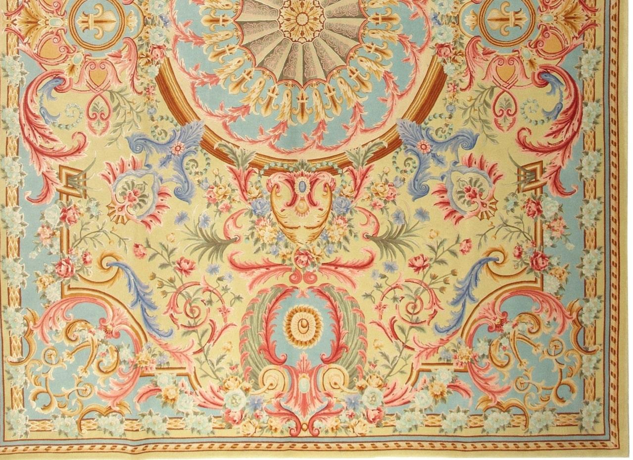 VIA COMO 'Versailles Tre' Einzigartiger seltener Teppich aus Wolle und Seide 8x10, VIA COMO  (Chinesisch) im Angebot