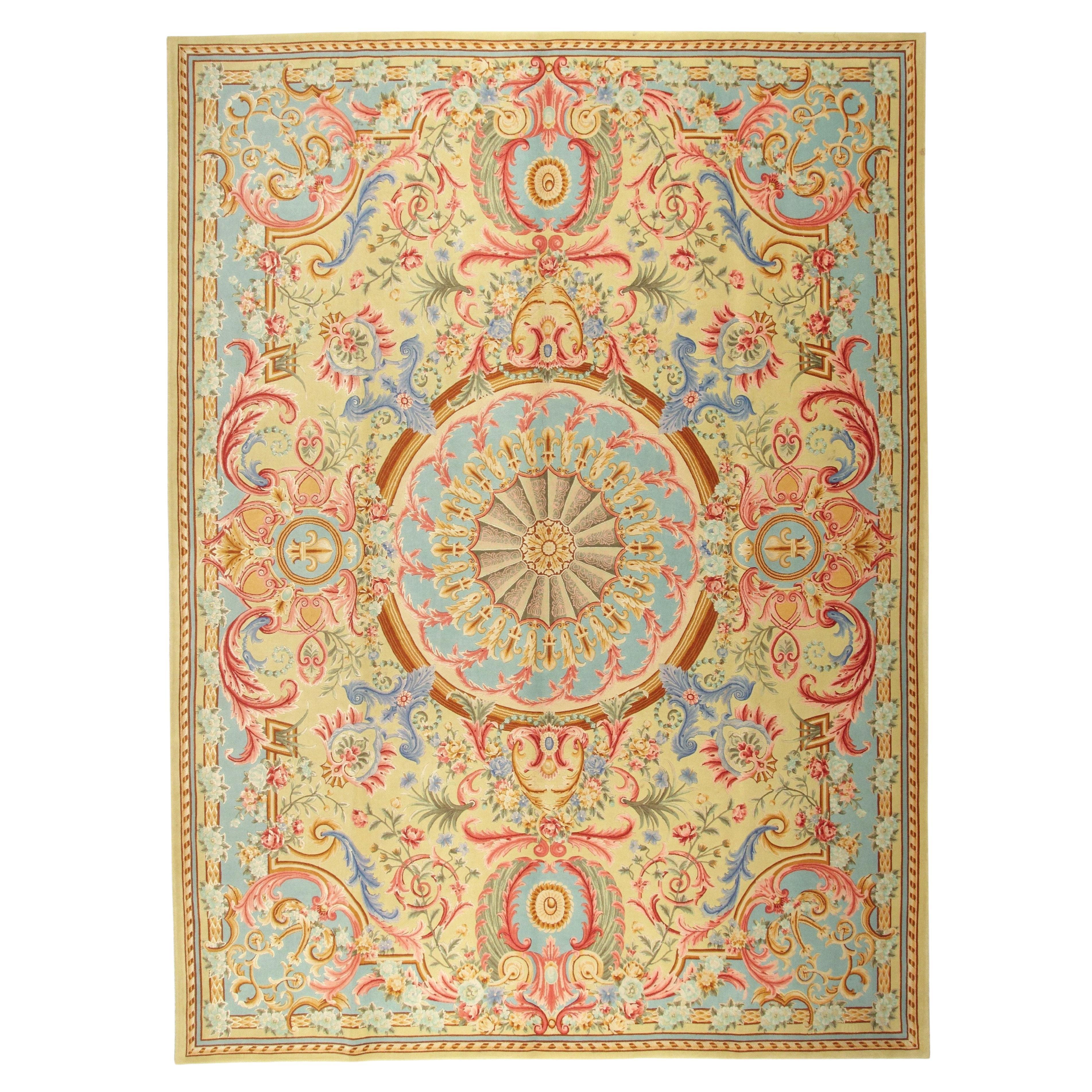 VIA COMO 'Versailles Tre' Wool and Silk Rug 8x10 One of a Kind RARE Carpet  For Sale