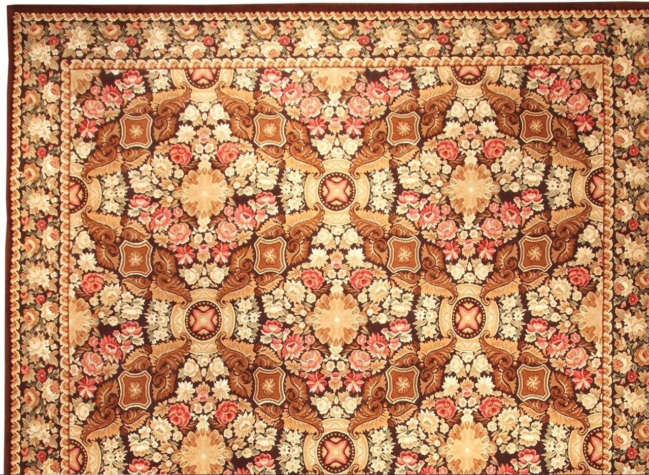 Baroque Via Como 'Vinoiseries' Wool Silk Hand Knotted Rug 10x14 ft Carpet One of a Kind For Sale