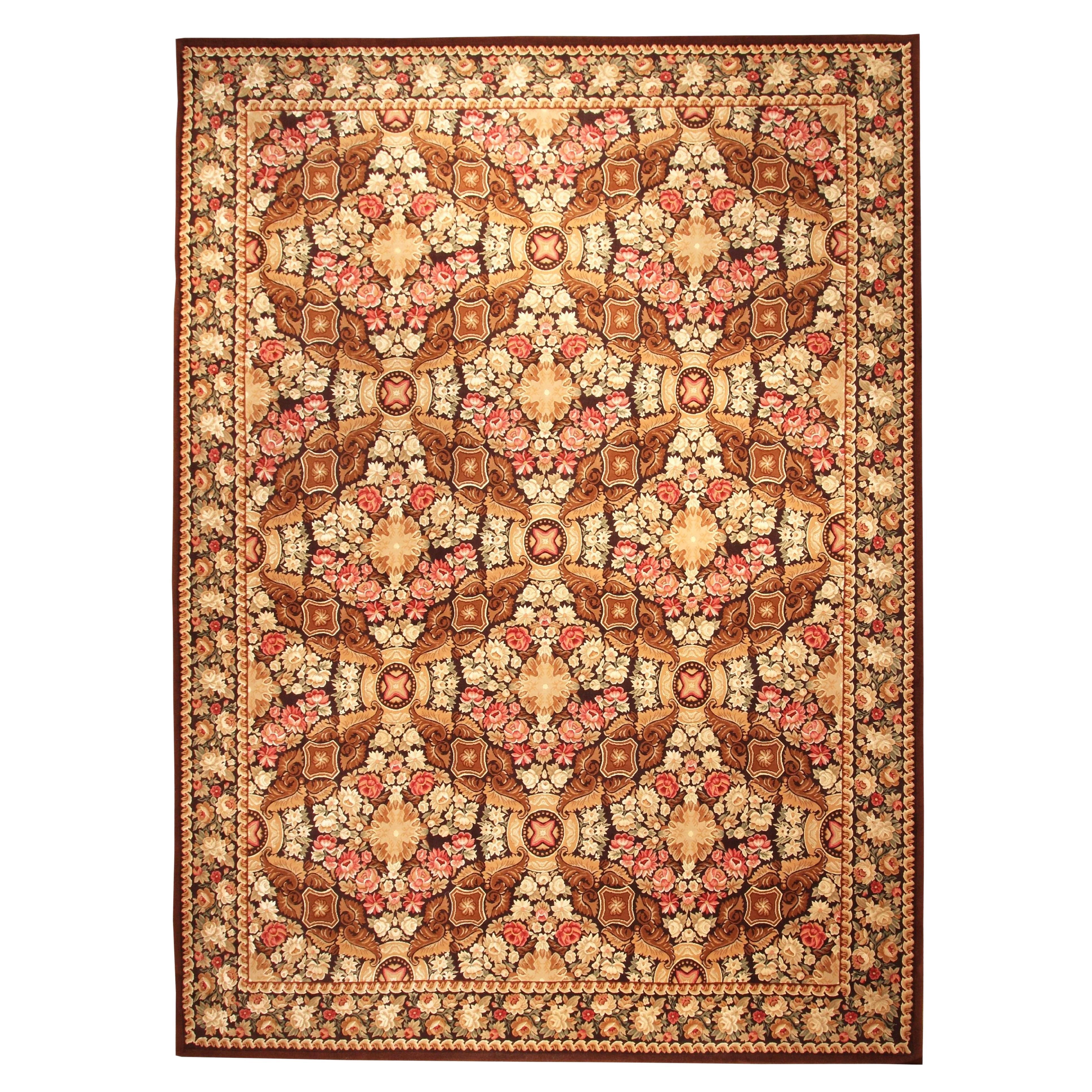 Via Como 'Vinoiseries' Wool Silk Hand Knotted Rug 10x14 ft Carpet One of a Kind For Sale