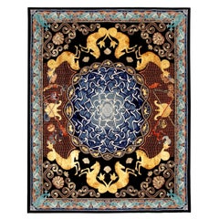 Via Como, 'Zodiaco' Rug Wool and Silk Hand Knotted Rug 