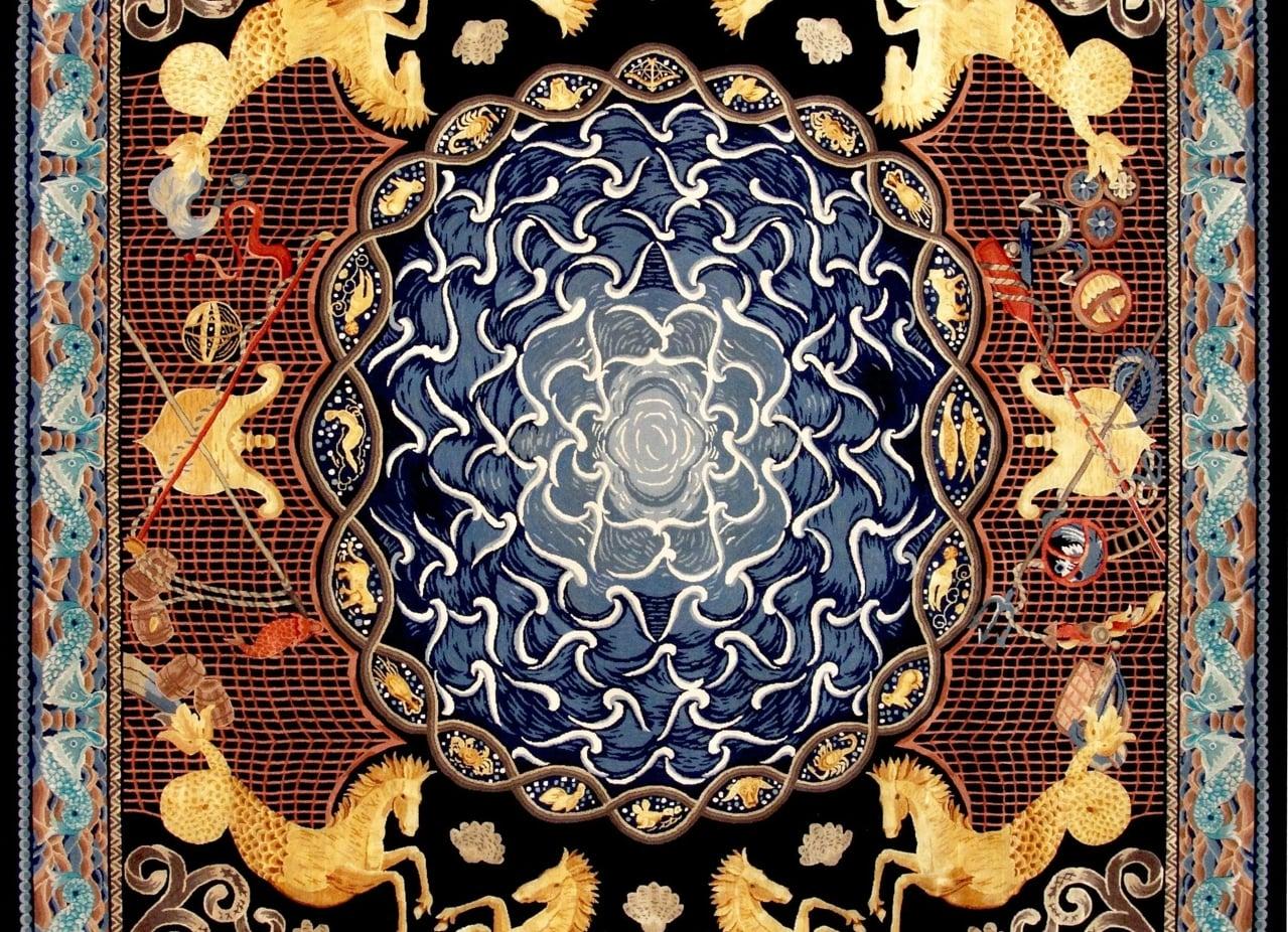 Via Como - 'Zodiaco' Rug - Size 8' x 10'
Material: 80% Wool - 20% Silk

Introducing Via Como, the pinnacle of ultra high-end hand-knotted rugs. Renowned for their unrivaled artistry and exclusivity, Via Como rugs are meticulously crafted by master