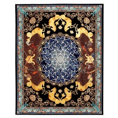 Via Como „Zodiaco“ Handgeknüpfter Teppich aus Wolle und Seide, Unikat, selten, 8x10 Fuß, Unikat  