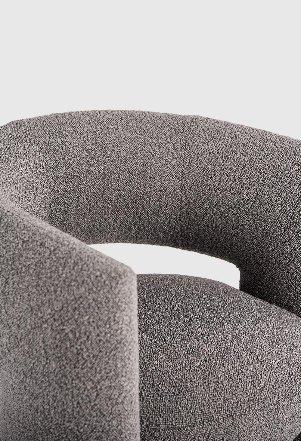 Contemporary Via del Corso Lounge Chair by Yabu Pushelberg in Boucle Chenille Blend For Sale