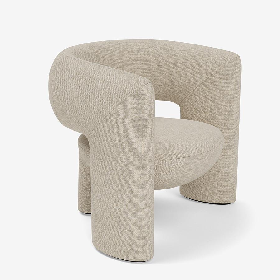 This Via del Corso lounge chair by Yabu Pushelberg is upholstered in Sumach Street twisted yarn & chenille. Sumach Street comes in 6 colorways from Begium with a Composition of 52% cotton, 22% viscose, 14% acrylic, 6% linen, 3% polyamide, and 3%
