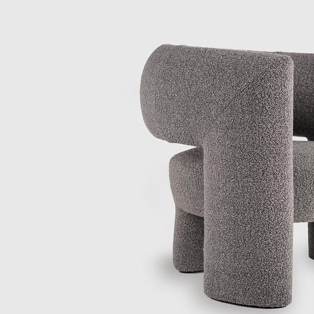 Contemporary Via del Corso Lounge Chair by Yabu Pushelberg in Textured Wool For Sale