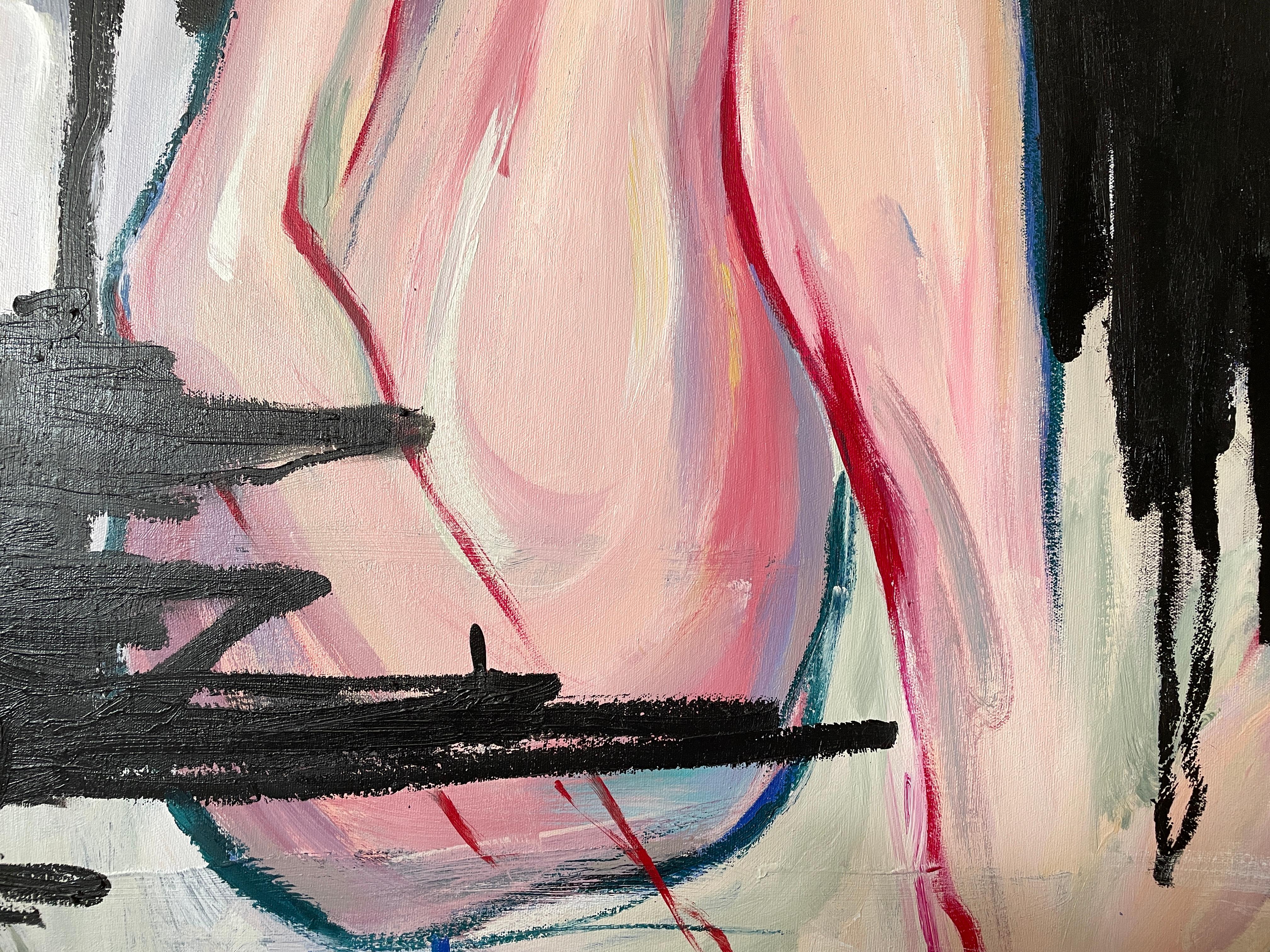 'In My Corner' by Via Li - Figurative Woman in Repose - Vibrant Expressionist For Sale 4