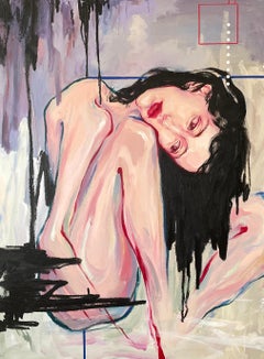 'In My Corner' by Via Li - Figurative Woman in Repose - Vibrant Expressionist