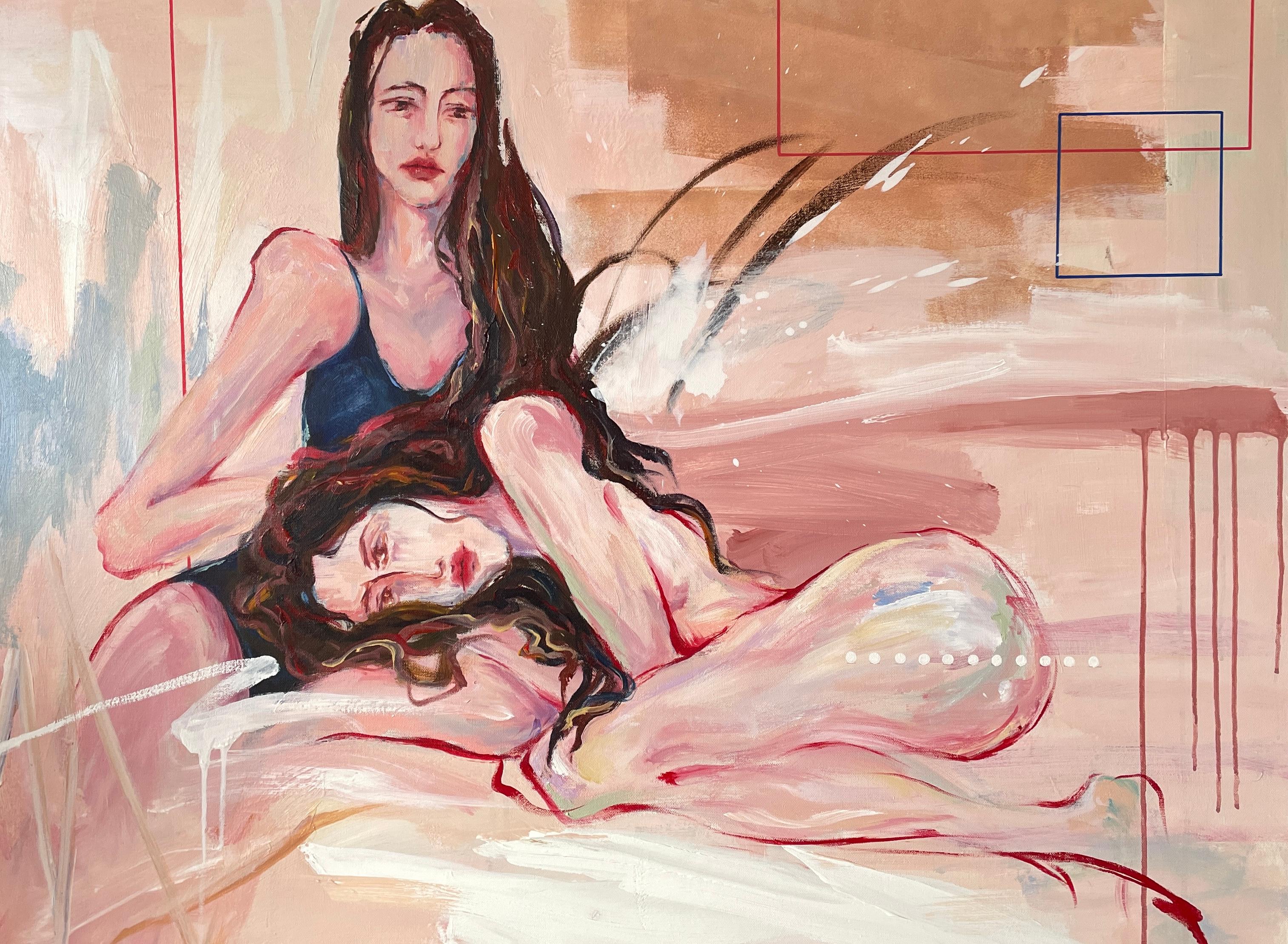 Pisces" di Via Li - Due giovani donne in delicati pastelli - Espressionismo