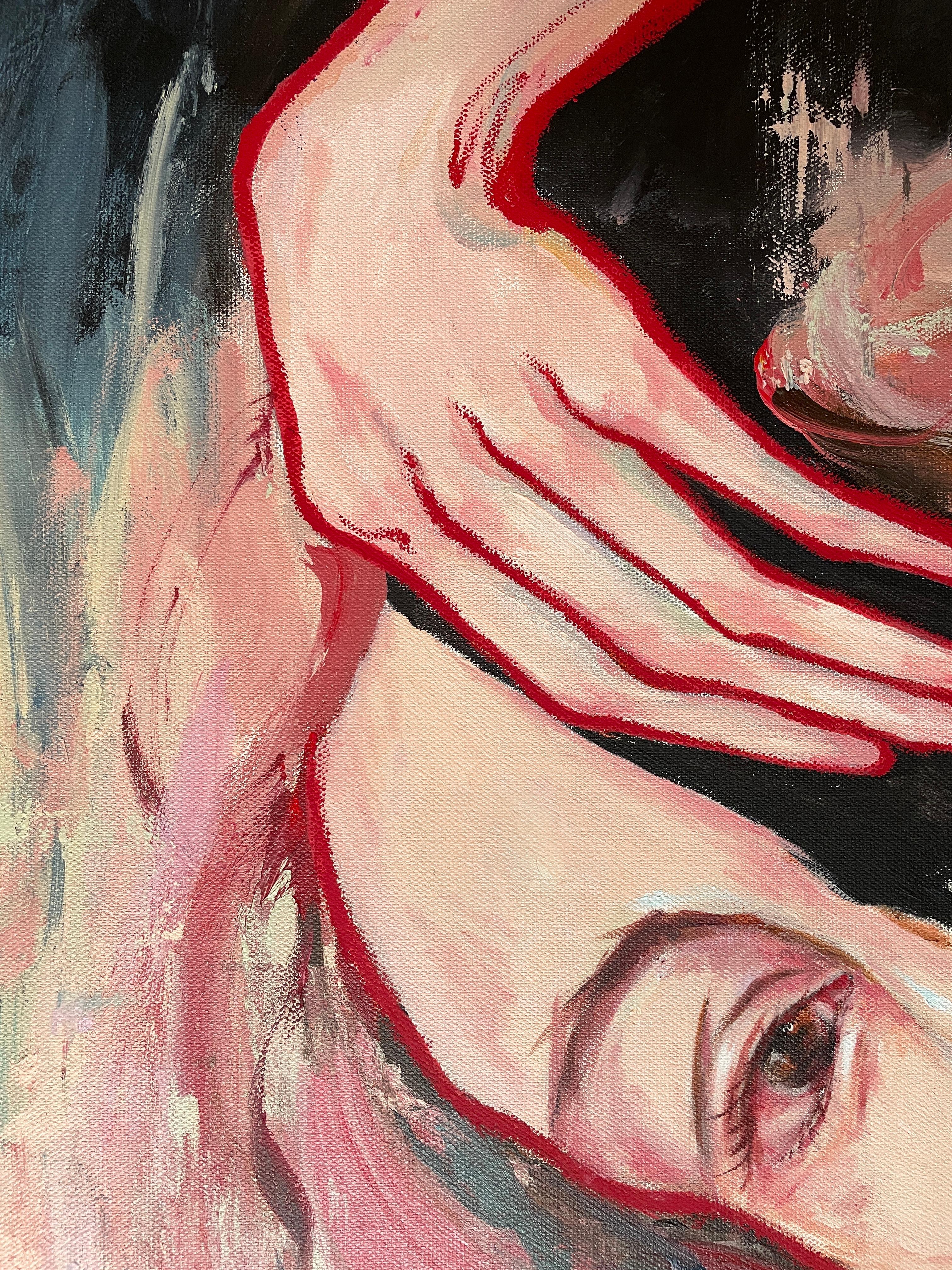 'Torn' di Via Li - Pittura espressionista femminile fortemente figurativa e vivace in vendita 4