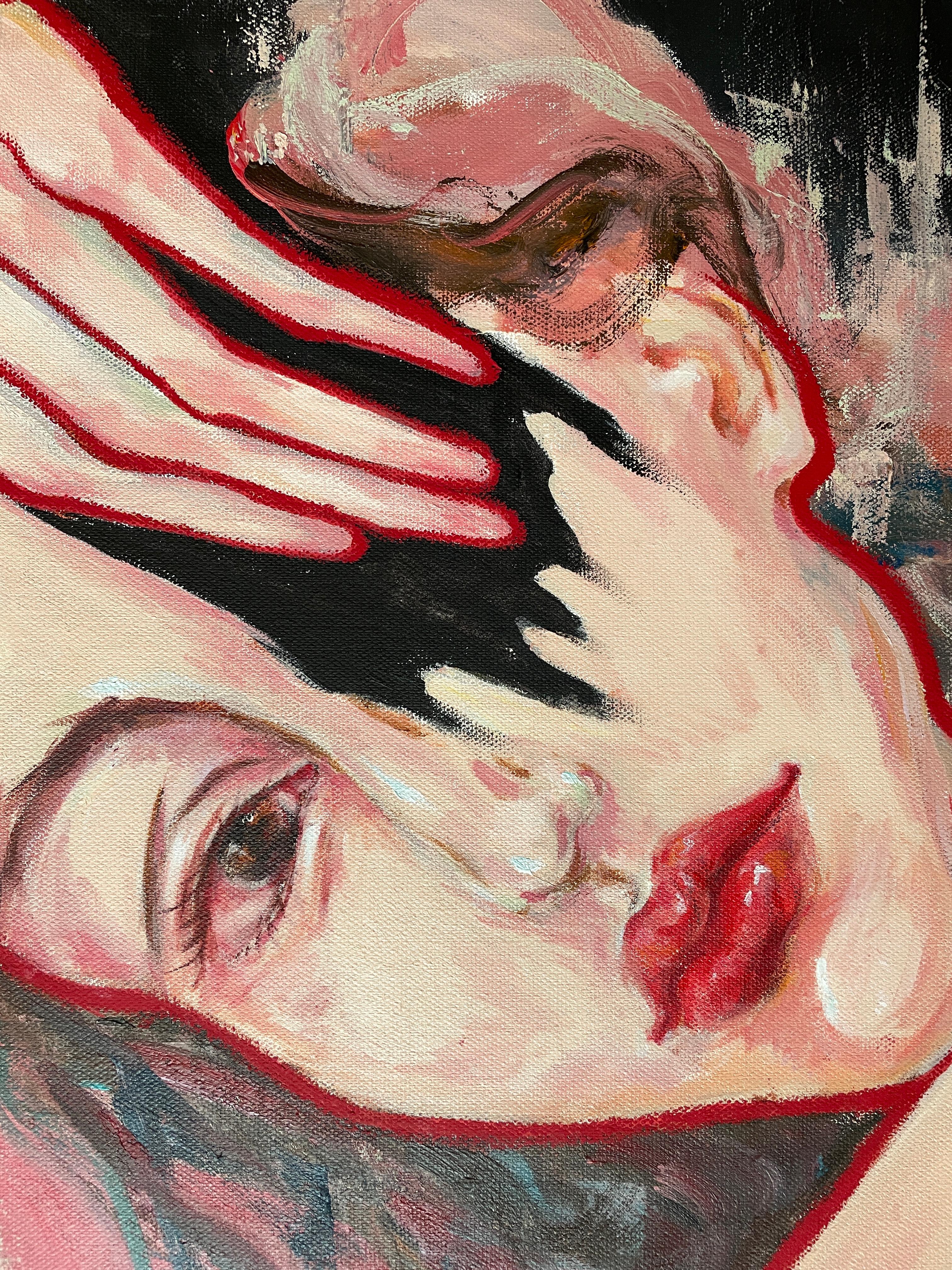'Torn' di Via Li - Pittura espressionista femminile fortemente figurativa e vivace in vendita 5
