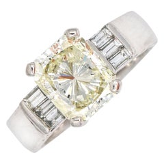 Viachi 2.53 Carat Platinum Modified Cushion Diamond Engagement Ring