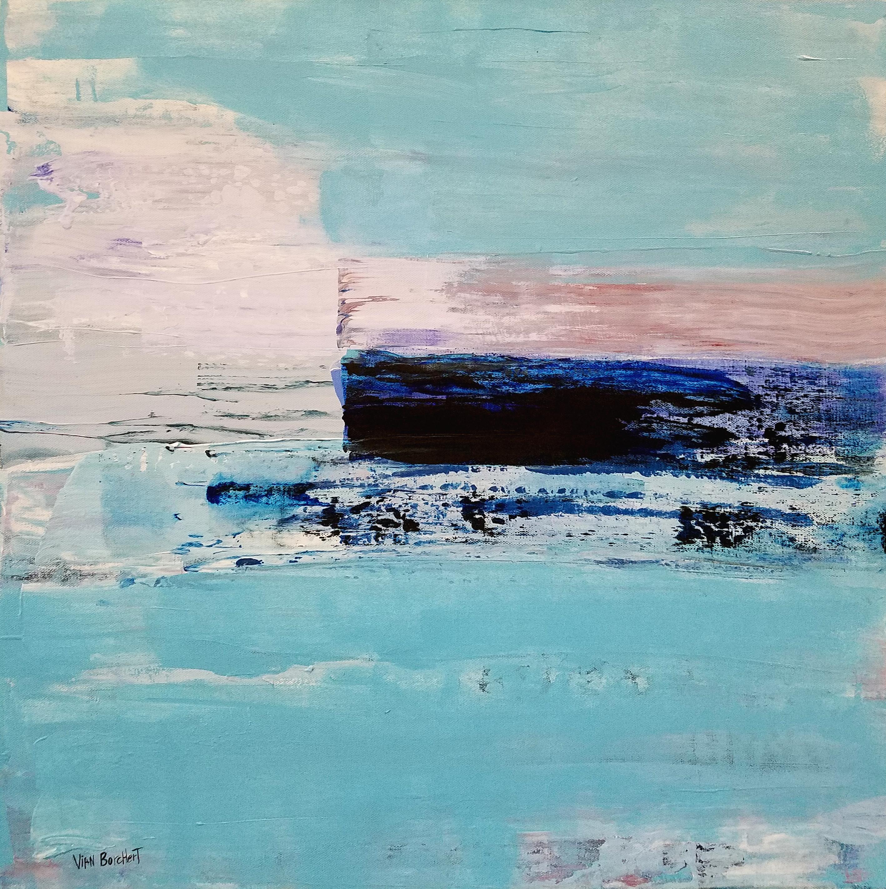 Abstract Painting Vian Borchert - Mer calme -   (abstrait, paysage marin, abstrait, paysage marin abstrait