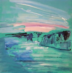 Light by the Cliff - Abstract Landscape Acrylic Painting