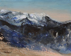 Montagne di neve - Pittura acrilica di paesaggio di montagna