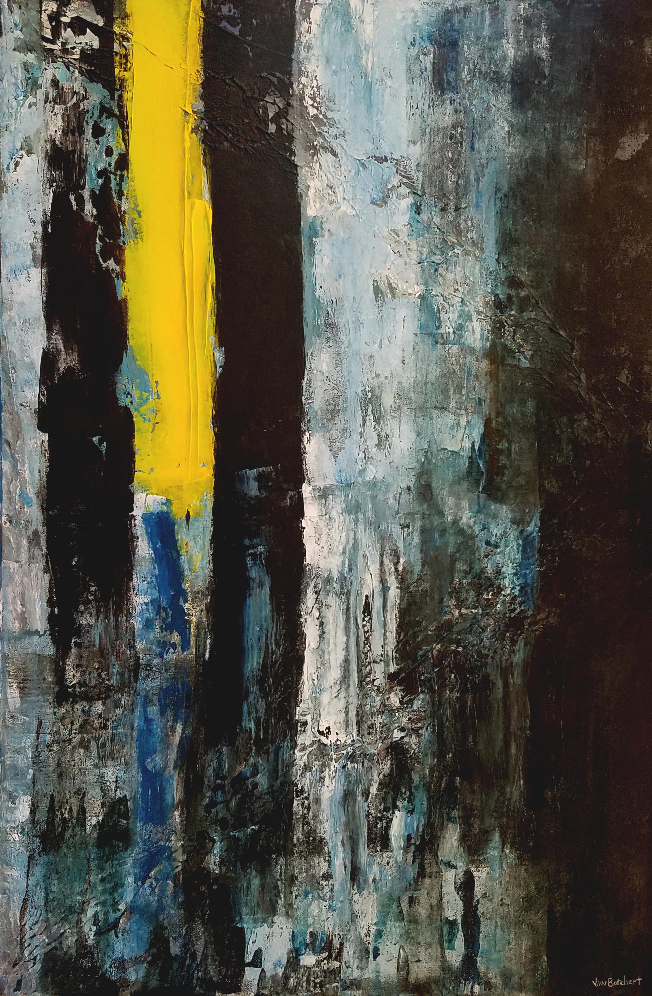 Vian Borchert Abstract Painting - The Yellow Line
