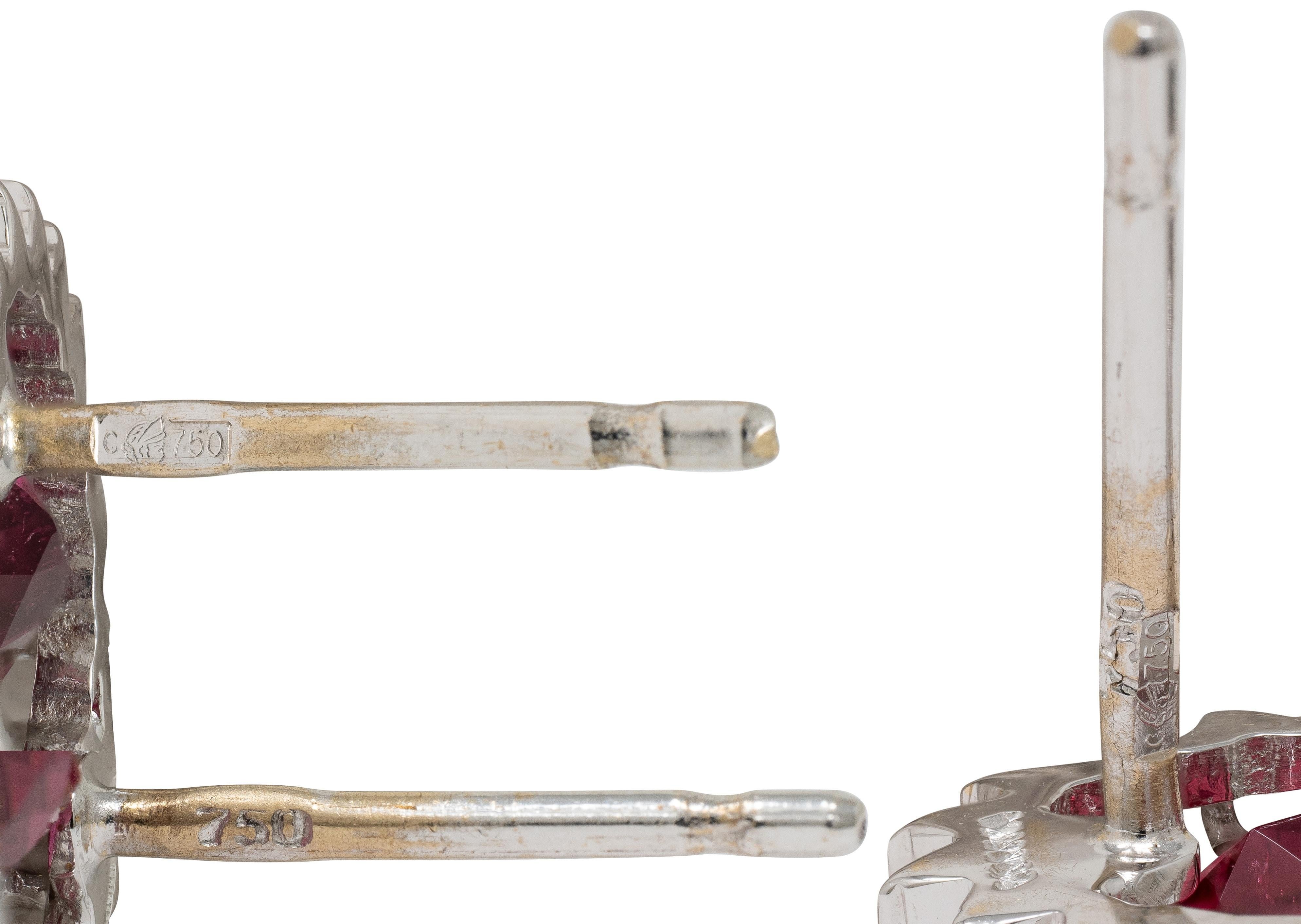 Boucles d'oreilles pendantes en or 18 carats de Vianna Contemporary 9.53 CTW Tourmaline Diamond Pour femmes en vente