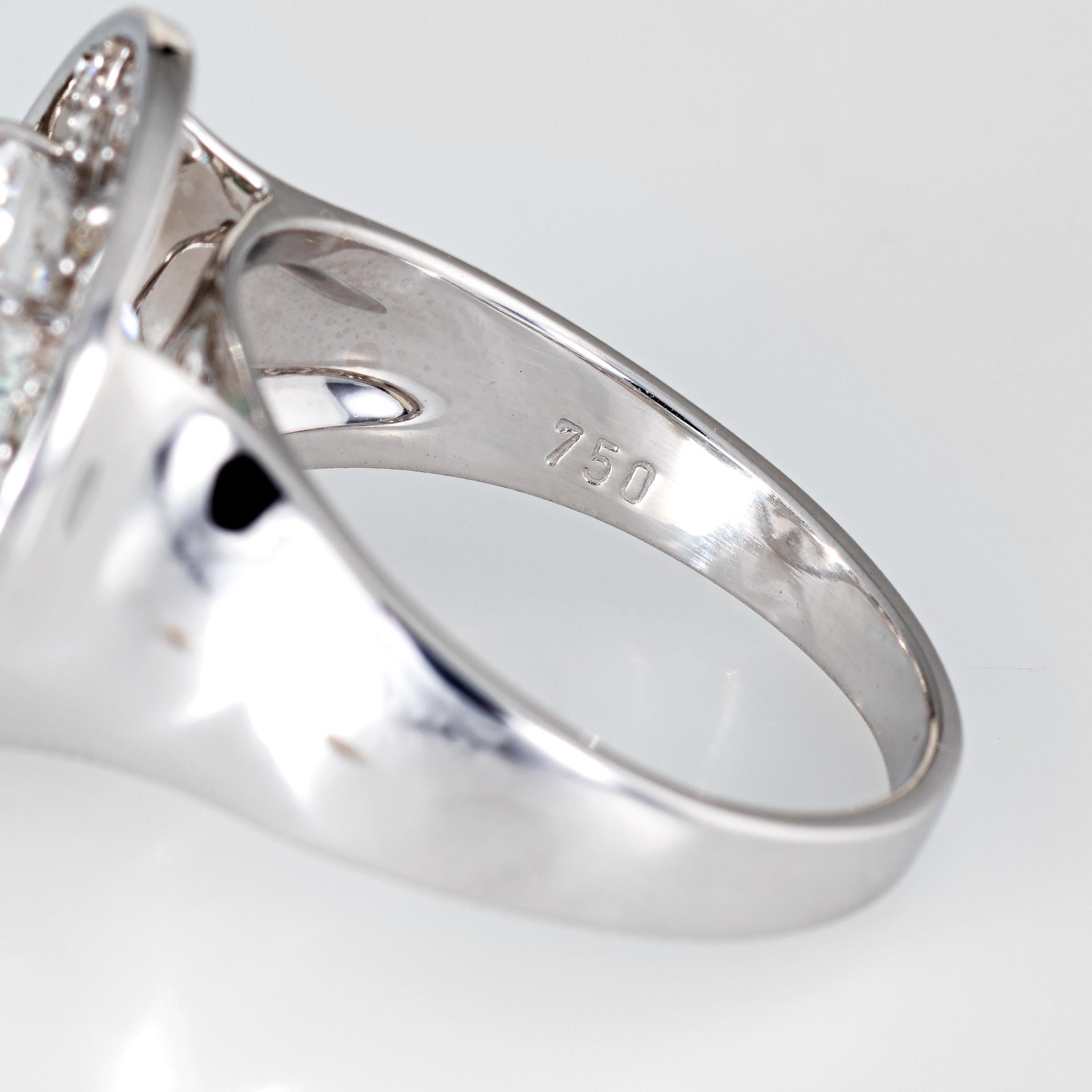 Vianna Brasil Paraiba Turmalin-Diamant-Ring Estate 18k Weißgold Rund 6.7 1