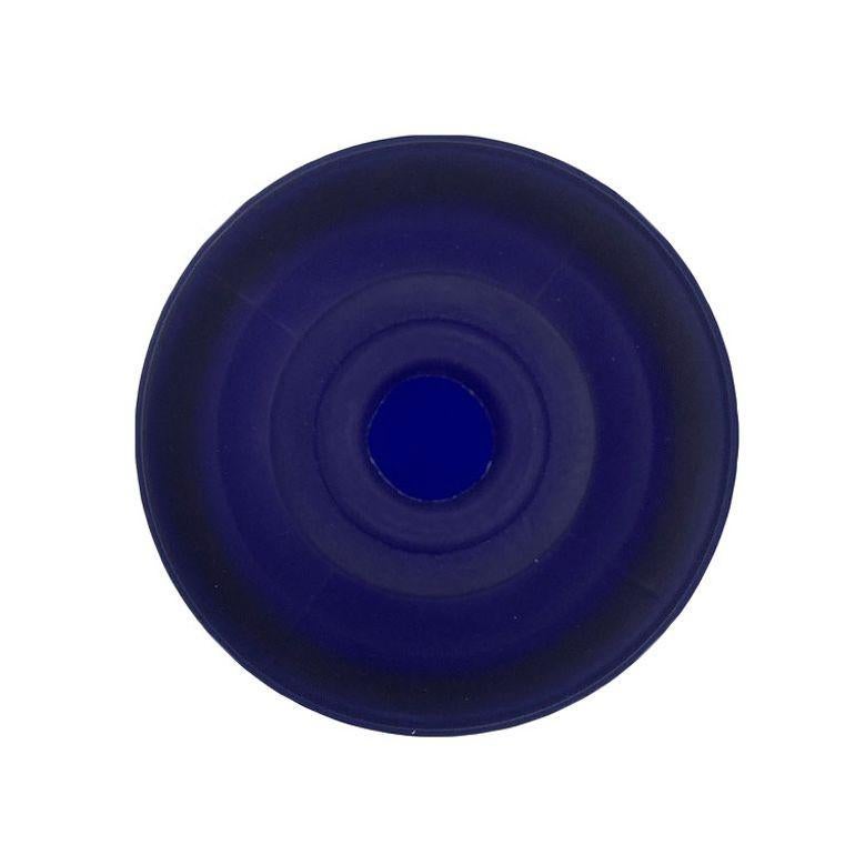 Art Deco era cobalt blue ripped cylinder lamp base/shade with a frosted finish by Vianne Glass company. This base was commonly used in table lamps, floor Lamps, and light-up ashtray stands.

Available- 24

Measurements: 8