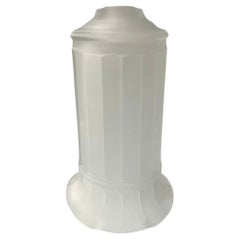 Vianne Art Deco Ripped Cylinder Frosted Glass Light Up Lamp Base