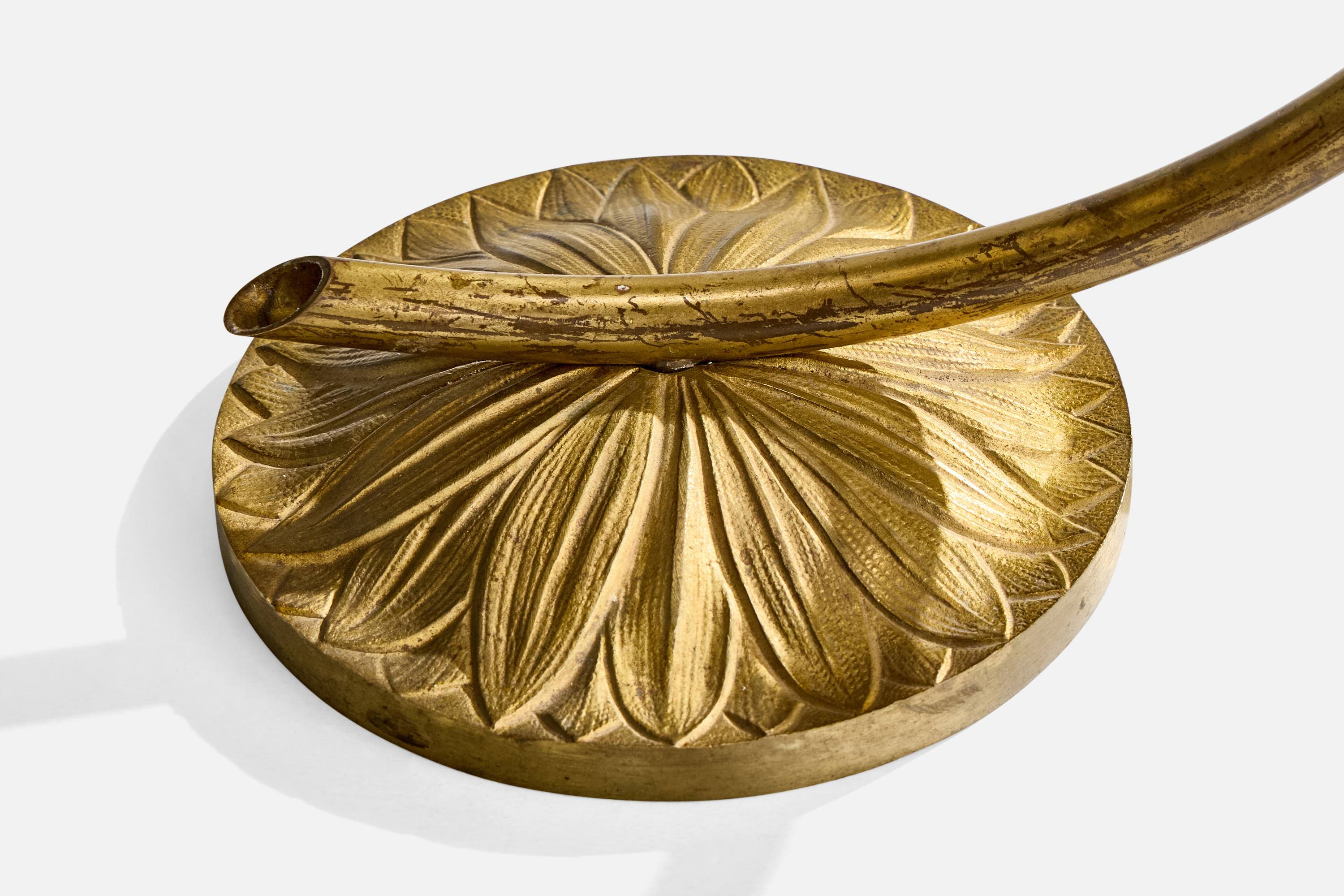 Vianne, Lámpara de mesa, Latón, Cristal, Francia, Años 30 en venta 3