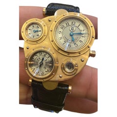 Vianney Halter 18k Rose Gold Antiqua Automatic Men's Watch w/ Leather Band VH198