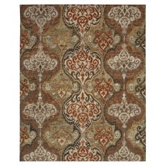 Vias Hand-Knotted Wool Area Rug, Transitional Design, 8'x10', Nepal
